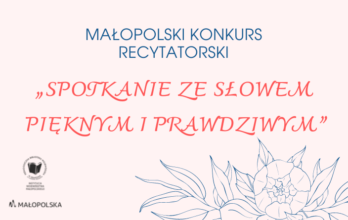 Plakat promujący Małopolski Konkurs Recytatorski.